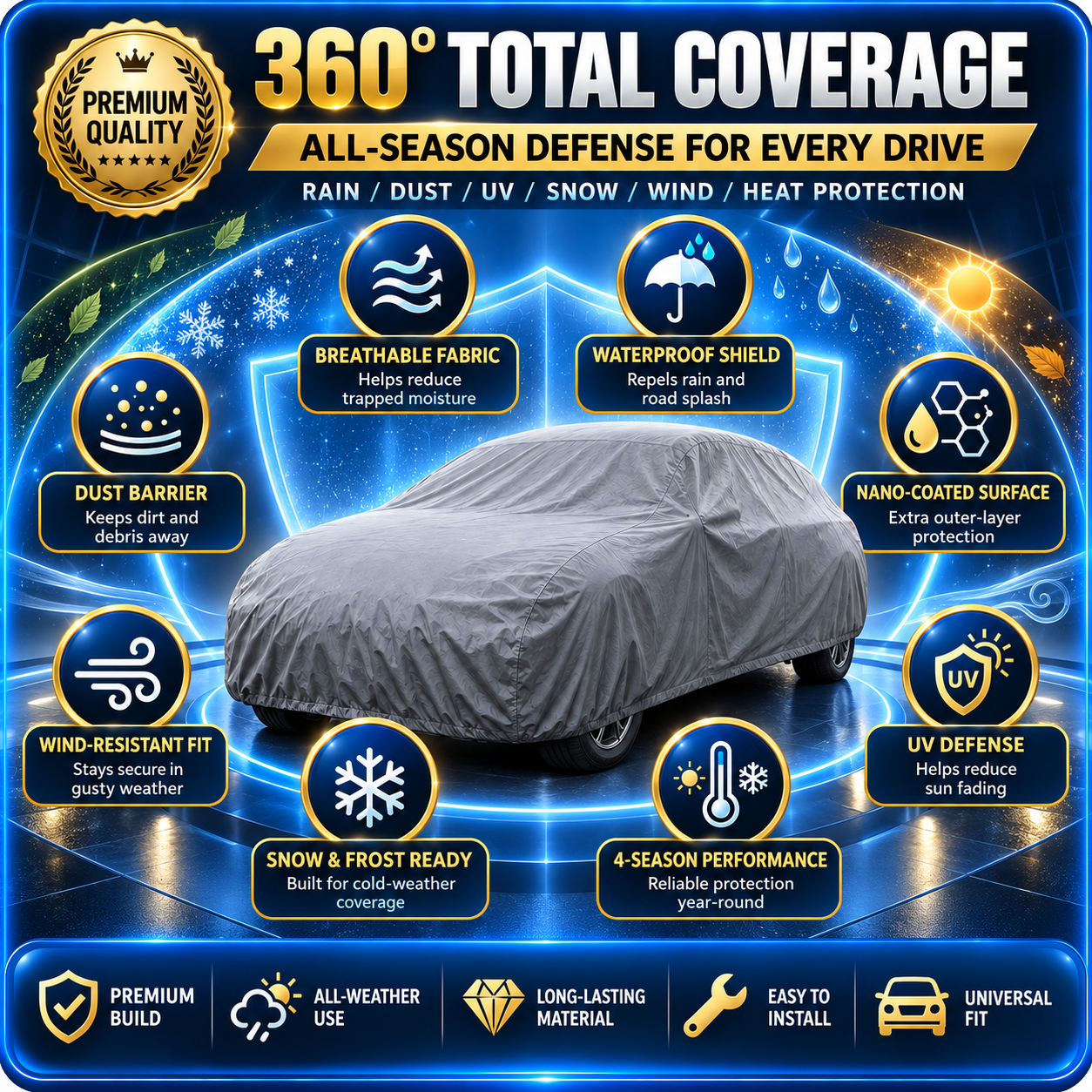 Car cover features and fit